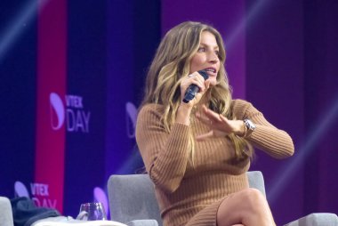 Sao Paulo (sp), 10 / 28 / 2024: gisele bundchen at vtex day on June 5, 2023, sao paulo, brrazil. Gisele Bundchen, 44 yaşında, üçüncü çocuğuna hamile. (Leandro Chemalle / Yeniler 2) 