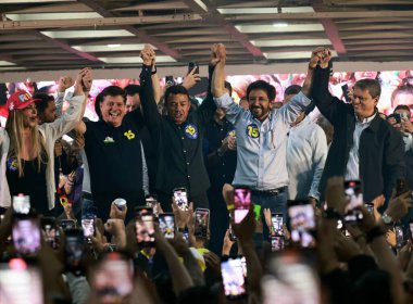 Sao paulo (sp), Brazil 10/27/2024 - candidate ricardo nunes (mdb) is reelected mayor of sao paulo and speaks at the end of the second round counts, banespa club, on av. Santo amaro (Leco Viana / Thenews2) clipart