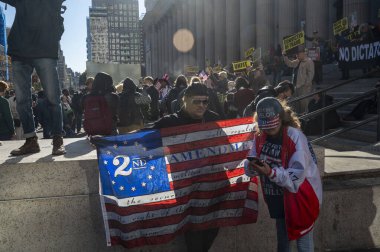 New York, ABD: 27 Ekim 2024 - Cumhuriyetçi başkan adayı, eski ABD 'li Donald Trump destekçileri New York' taki Madison Square Garden 'da kampanya mitingi düzenledi. (m10 'lar / Newws2)