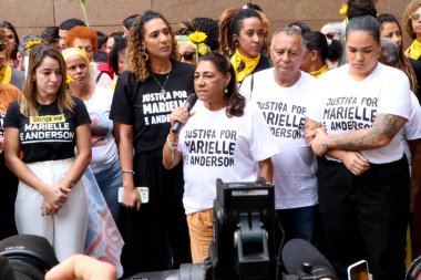 Rio de Janeiro (rj), 10 / 30 / 2024 anielle Franco, Marielle Francos 'un kız kardeşi olan ırk eşitliği bakanı, duruşmayı izlemek için ailesiyle birlikte geliyor. (Jose Lucena / The Newws2)