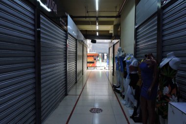 Sao paulo (sp), Brazil 10/30/2024 - after more than 8 hours of the fire that hit the 25 de marco shopping mall, located on rua barao de ladario, in bras, downtown sao paulo, in the early morning  (leandro chemalle / thenews2) clipart