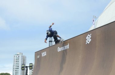 Natal (rn), Brazil 2/11/2024 - festival/tamo junto/bb/rn - the highlights of brazilian skateboarding, augusto akio and raicca ventura, participate in the tamo junto bb festival - from banco do brasil (jose aldenir / thenews2) clipart