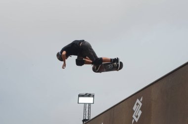 Natal (rn), Brazil 2/11/2024 - festival/tamo junto/bb/rn - the highlights of brazilian skateboarding, augusto akio and raicca ventura, participate in the tamo junto bb festival - from banco do brasil (jose aldenir / thenews2) clipart