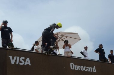 Natal (rn), Brazil 2/11/2024 - festival/tamo junto/bb/rn - the highlights of brazilian skateboarding, augusto akio and raicca ventura, participate in the tamo junto bb festival - from banco do brasil (jose aldenir / thenews2) clipart