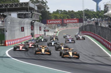 Sao paulo (sp), Brazil 11/02/2024  start of the sprint race of the sao paulo gp that takes place, this saturday (2), at the interlagos racetrack, in the south zone of the capital of sao paulo  (julio dpaula / thenews2) clipart