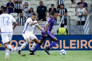 Fortaleza (ce), 11 / 03 / 2024 match / ceara vs avai players gustavo vilar ve saulo mineiro, Céara ve avai arasındaki maç sırasında, 2024 Brezilya şampiyonluk serisi b (lc moreira / thenews2)