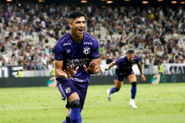 Fortaleza (ce), 11/03/2024  match/ceara vs avai  player erick pulga from ceara celebrates his goal during the match between ceara and avai, valid for the 35th round of the 2024 brazilian championship series b (lc moreira / thenews2) clipart