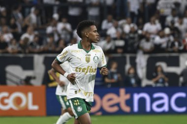 Sao Paulo (sp), 11 / 04 / 2024 - Brezilyalı / Corinthians vs palmeiras the player estevao from palmeiras in a game in corinthians and palmeiras, Geçerli olan 32. tur Brezilya Futbol Şampiyonası (leco viana / thenews2)