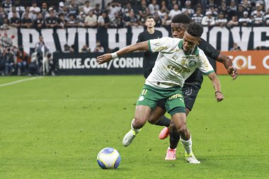 Sao paulo (sp), 11/04/2024 - brazilian/corinthians vs palmeiras  the player estevao from palmeiras in a match between corinthians and palmeiras, valid for the 32nd round of the 2024 brazilian football championship (leco viana / thenews2) clipart