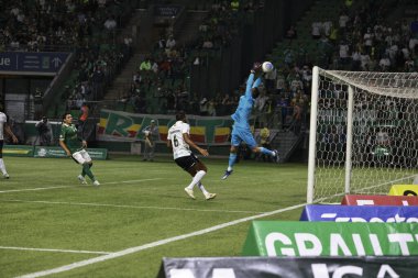 Sao paulo (sp), 11 / 08 / 2024 - Brezilya / Palmeiras vs gremio - Palmeiras oyuncusu raphael veiga ve gremio 'nun reinaldo' su Palmeiras ve gremio (leco viana / thenews2)