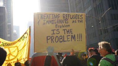 9 Kasım 2024, New York, ABD: aktivistler, seçilmiş başkan Donald Trump 'ın politikalarını kınamayı planlıyor, Columbus Sirki' nde (Niyi fote / the Newws2)