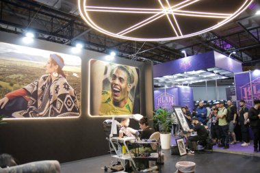 Sao paulo, Brazil (sp) 11/15/2024 public movement and attractions during the first day of tattoo week on friday afternoon (15) at expo center norte. This is the largest tattoo festival in the world (fabricio bomjardim / thenews2) clipart