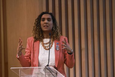 Rio de janeiro (rj), Brazil 11/15/2024 anielle franco, brazil's minister of racial equality during the launch of ods 18 and the agenda 2030 booklet 