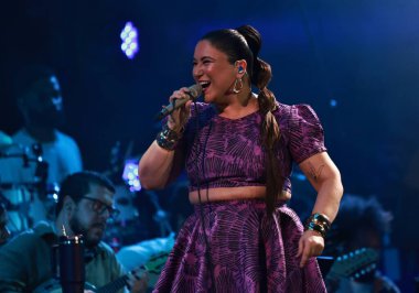 Rio de Janeiro (rj), Brezilya 15 / 11 / 2024 şarkıcısı Maria Rita, küresel ittifak festivalinde açlık ve yoksulluğa karşı düzenlenen gösteride, düzinelerce eğlenceye sahip bir festival olan g20 'de Brezilya müziğini kutluyor (leco viana / thenews2)