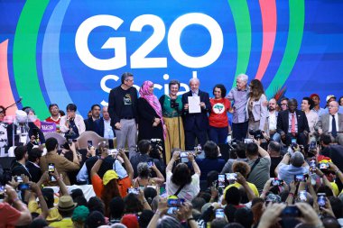 Rio de janeiro (rj), 11/16/2024 - G20 social closing and official document transfer between presidents in Rio de Janeiro. (Leco Viana/Thenews2) clipart