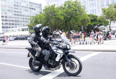 Rio de Janeiro (rj), 11 / 17 / 2024 - Botafogo ve copacabana arasında 17 Kasım 2024 günü öğleden sonra Rio de Janeiro şehrinde çekilen sosyal g20 görüntüleri için güvenlik hareketi. (Onofre Veras / Yeni2)