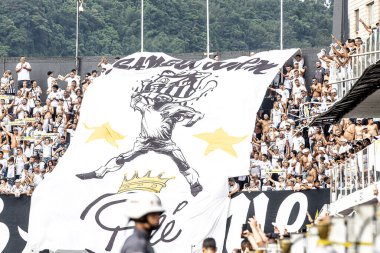 Santos (sp), 11 / 17 / 2024 - Santos ile Crb / sp- Santos arasındaki maç sırasında futbol / santos / crb / sp- taraftarları, Santos şehrinde düzenlenen 2024 Brezilya şampiyonası için geçerlidir, 17 Kasım 2024 (pedro Paulo diaz / theenews2)