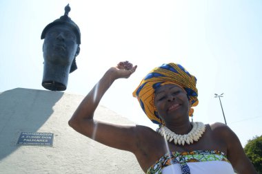 Rio de Janeiro (RJ), Brezilya 11 / 20 / 2024 - Rio de Janeiro şehir merkezinde Zombie dos Palmares anıtı (fausto maia / thews2)