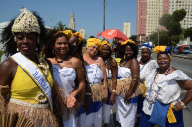 Rio de Janeiro (RJ), Brezilya 11 / 20 / 2024 - Rio de Janeiro şehir merkezinde Zombie dos Palmares anıtı (fausto maia / thews2)