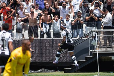 Sao Paulo (sp), 11 / 20 / 2024 - brasileiro / corinthians vs cruzeiro - memphis depay, Corinthians ve cruzeiro arasındaki maçtaki amacını 2024 Brezilya futbol şampiyonasının 34. turu için geçerli olarak kutluyor. (ronaldo barre to\ the new 2) 