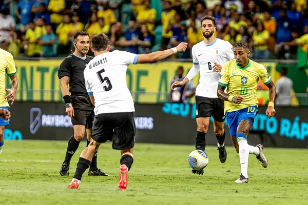 Salvador (ba), 11 / 19 / 2024 ön eleme / uruguay / ba rafinha, Brezilyalı oyuncu, Brezilya ve Uruguay arasında oynanan ve Salvador şehrinde düzenlenen 2026 Dünya Kupası elemelerinin 12. turu için geçerli olan maç sırasında. (pedro paulo diaz\ yeni2)