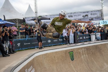 Sao Paulo, (sp) - 11 / 23 / 2024 - augusto akito Sao Paulo 'daki erkekler kaykay parkının yarı finali sırasında (23) bu cumartesi sabahı Stu Paten Parkı' nda, Sao Paulo 'nun batısındaki villa Lobos Parkı' nın içinde. (Fabricio Bomjardim / The Newws2)