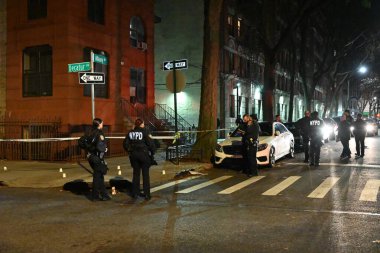 24 Kasım 2024, Bedford Stuyvesant, Brooklyn, New York, ABD: Brooklyn, New York 'taki Bedford-Stuyvesant Mahallesi' nde 1 Albany Bulvarı 'nda bir adam öldürüldü ve bir diğeri yaralandı. (Kyle Mazza\ yeni2))              