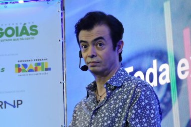 Goiania (go), Brazil 11 / 28 / 2024 - Goiania 'daki Passeio das Aguas alışveriş merkezinde gerçekleşen kampüs parti goias etkinliği (go) öğrencileri, yazılım geliştiricileri, nüfuzlu kişiler (leandro chemalle / theenews2)