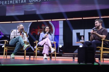 Sao Paulo (sp), Brezilya 12 / 05 / 2024 - aktör Vincent Martella Claro TV + 'nın yıldırım sahnesinde bir panele katılıyor, bizden çok hoşlanıyor, dostum! Brezilya 'da meşhurdur, Brezilyalı hayranların favorisidir ve Cpf almaya layıktır (leco viana / thews2)