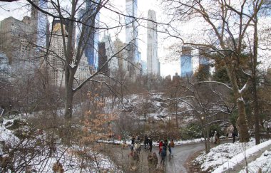 Central Park 'ta kar yağışıyla birlikte kışın ilk günü. 21 Aralık 2024, New York, ABD: New York şehri kışın ilk günü Central Park 'ta kar taneleriyle kaplandı. (niyi fote / the new ws2)