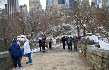 Central Park 'ta kar yağışıyla birlikte kışın ilk günü. 21 Aralık 2024, New York, ABD: New York şehri kışın ilk günü Central Park 'ta kar taneleriyle kaplandı. (niyi fote / the new ws2)
