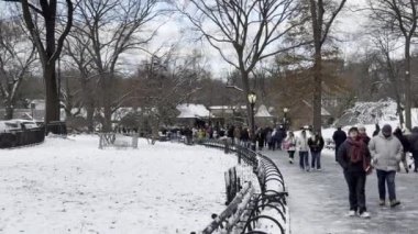 Central Park 'ta kar yağışıyla birlikte kışın ilk günü. 21 Aralık 2024, New York, ABD: New York şehri kışın ilk günü Central Park 'ta kar taneleriyle kaplandı. (niyi fote / the new ws2)
