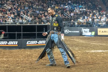 January 05, 2025, new york, new york, usa: sandro batista rides say when during championship round of the professional bull riders 2025 unleash the beast event at madison square garden (m10s / thenews2) clipart