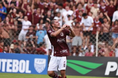 Sao Paulo (sp), Brazil 01 / 08 / 2025 Carlito from juventus score ve kutluyor, juventus ile Portuguesa Santista arasındaki maç, 2. tur copinha sicredi 2025 (leco viana / theenews2)