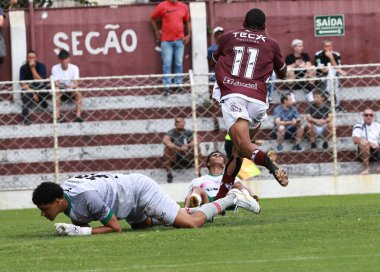 Sao paulo (sp), Brazil 01/08/2025 gabriel sinfronio from juventus scores and celebrates his goal in, match between juventus against portuguesa santista, valid for the 2nd round copinha sicredi 2025 (leco viana / thenews2) clipart