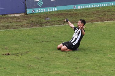 Sao paulo (sp), Brazil 01/08/2025 ze neto from ceara scores and celebrates his goal in a match between trindade (go) against ceara (ce), valid for the 2nd round of the copinha sicredi 2025 (leco viana / thenews2) clipart