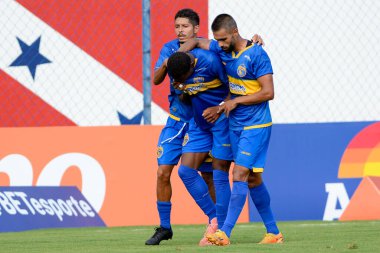 Rio de Janeiro (rj), Brezilya 01 / 26 / 2025 - maksimum do sampaio correa skorları ve 2025 Carioca Şampiyonası 'nın beşinci turu için geçerli olan maçta marica ve sampaio correa arasındaki golü kutluyor (akıllı Felix / thews2)