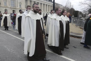 Washington DC, Maryland, USA: January 24, 2025 - the 52nd annual 'march for life' in washington dc with significantly fewer that an anticipated 150,000 anti-abortion demonstrators. (Julia Mineeva/Thenews2) clipart