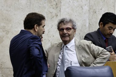 Sao paulo (sp), 02/04/2025  councilor nabil bonduki (pt), during the first plenary session of the year of the sao paulo city council, at the anchieta palace (leco viana / thenews2) clipart