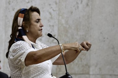 Sao Paulo (sp), 02 / 04 / 2025 meclis üyesi Dr. Sandra tadeu (pl) sao paulo şehir konseyinin ilk genel kurul toplantısında, anchieta sarayında (leco viana / theenews2)