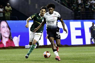 Sao Paulo (sp), Brazil 02 / 06 / 2025 - gustavo gomez ve talles magno Palmeiras ve Corinthians arasındaki maçta, 2025 paulista futbol şampiyonasının 7. turu için geçerlidir (leco viana / theenews2)