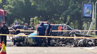 Sao Paulo (sp), Brezilya 02 / 07 / 2025 - Barra funda 'da küçük kral uçak kazaları, Sao Paulo' nun batı bölgesi; en az 2 ölü ve 2 yaralı var.