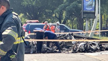 Sao Paulo (sp), Brezilya 02 / 07 / 2025 - Barra funda 'da küçük kral uçak kazaları, Sao Paulo' nun batı bölgesi; en az 2 ölü ve 2 yaralı var.