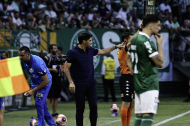 Sao Paulo (sp), Brezilya 02 / 16 / 2025 - Palmeiras koçu Abel Ferreira, Palmeiras ve Sao Paulo arasında oynanan maçta, 2025 paulista futbol şampiyonasının 10. turu (leco viana / thenews2)