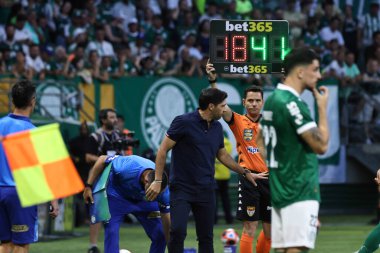 Sao Paulo (sp), Brezilya 02 / 16 / 2025 - Palmeiras koçu Abel Ferreira, Palmeiras ve Sao Paulo arasında oynanan maçta, 2025 paulista futbol şampiyonasının 10. turu (leco viana / thenews2)