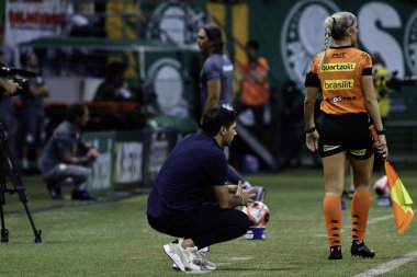 Sao Paulo (sp), Brezilya 02 / 16 / 2025 - Palmeiras koçu Abel Ferreira, Palmeiras ve Sao Paulo arasında oynanan maçta, 2025 paulista futbol şampiyonasının 10. turu (leco viana / thenews2)