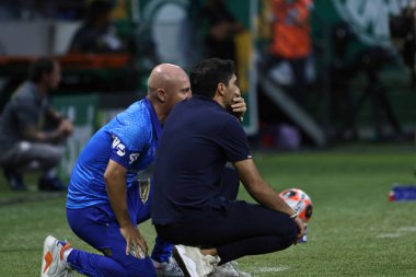 Sao Paulo (sp), Brezilya 02 / 16 / 2025 - Palmeiras koçu Abel Ferreira, Palmeiras ve Sao Paulo arasında oynanan maçta, 2025 paulista futbol şampiyonasının 10. turu (leco viana / thenews2)