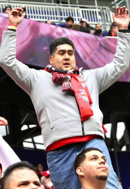 15 Mart 2025, Harrison, New Jersey, ABD: New York Red Bull ve Orlando City sc arasındaki futbol maçı boyunca taraftarlar Harrison 'daki Red Bull arenasında normal sezon 2025 mls (niyi fote / theenews2)