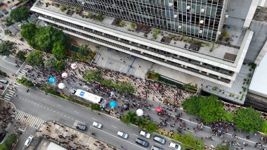 Sao Paulo (SP), Brezilya 04 / 15 / 2025 gösteri ve Sao Paulo Belediye Binası ve Sao Paulo Belediye Meclisi önünde yürüyüş. (leco viana / the newws2)