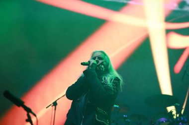 Sao Paulo (sp), Brezilya 03 / 05 / 2025 - bu cumartesi, Sao Paulo şehrinde düzenlenen Latin Amerika Anıtı 'nda, çeteciler açık havada Saxon grubunun performansı. (Fabricio Bomjardim / The Newws2) 